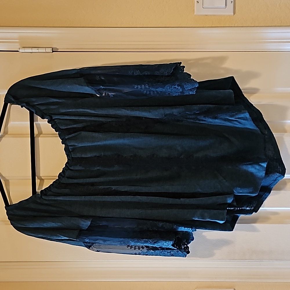 American Rag Teal blouse/Sweater Size 1x - Picture 2 of 11